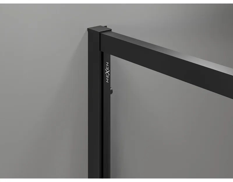 Mexen Exo, sprchovací kút s krídlovými dverami 140 x 100 cm, 6mm číre sklo, čierny profil, 819-140-100-70-00