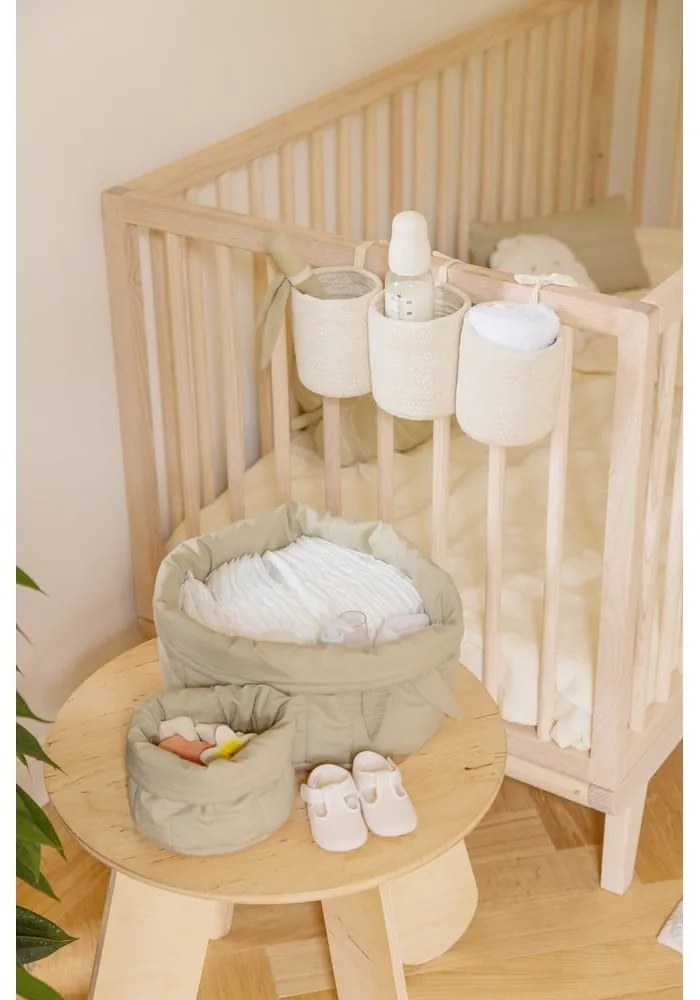 Svetlozelené látkové detské úložné boxy v súprave 2 ks ø 30x20 cm Bambie Olive – Lorena Canals