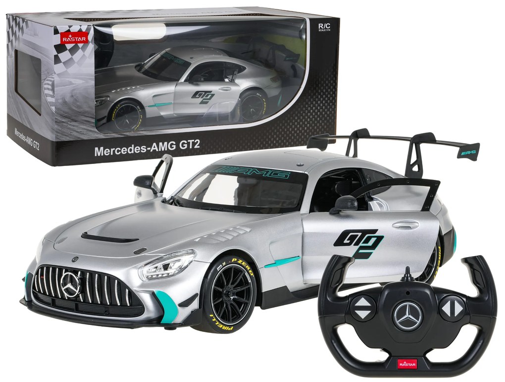 Auto na diaľkové ovládanie R/C Mercedes-AMG GT2 sivý 1:14 RASTAR