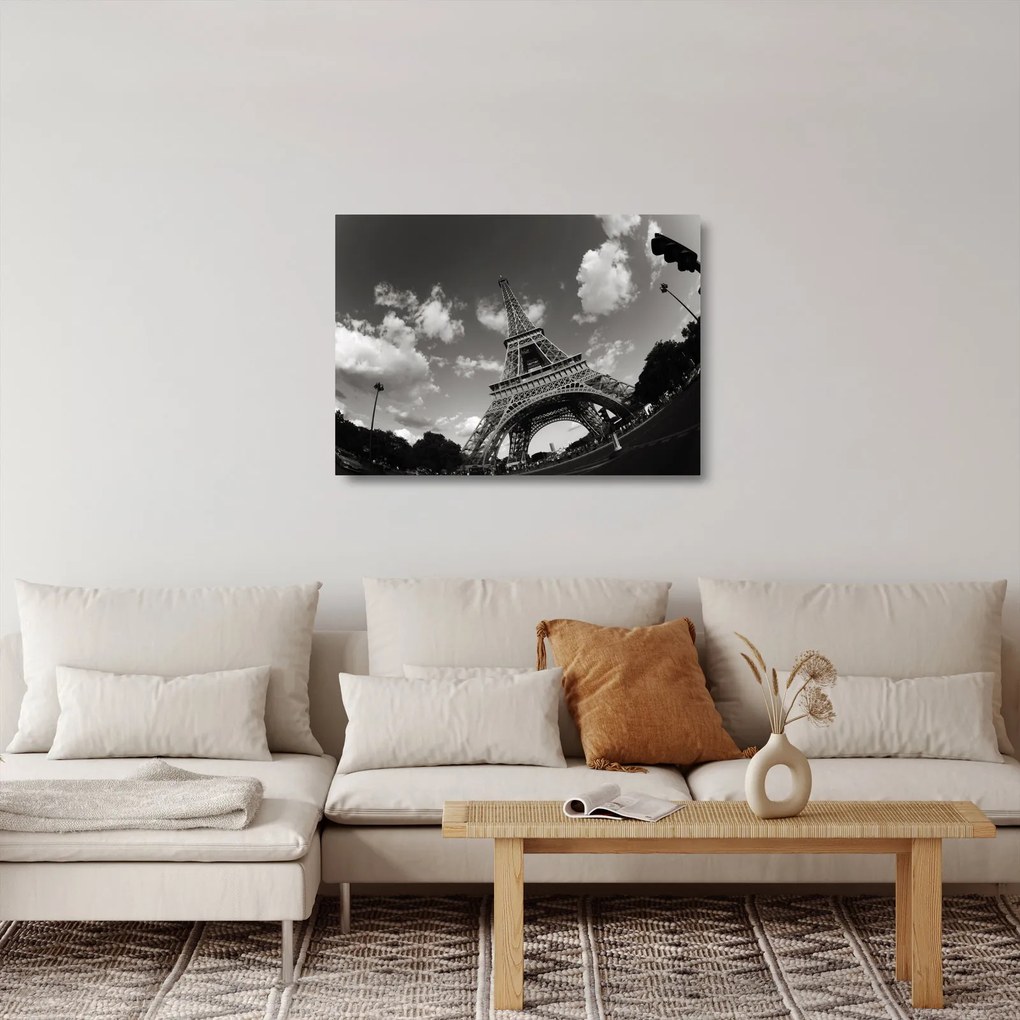 Sklenený obraz - Eiffelova veža v Paríži (70x50 cm)
