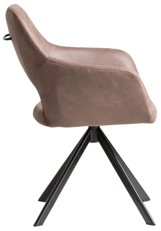 furniture-nabytek.cz - Sada 2 otáčecích křesel Corton, hnědá látka a kov