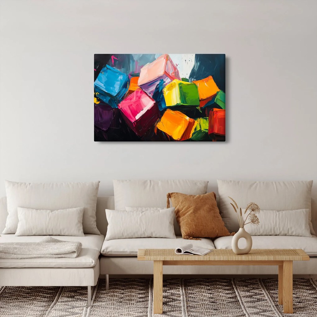 Obraz - Farebné kocky (90x60 cm)