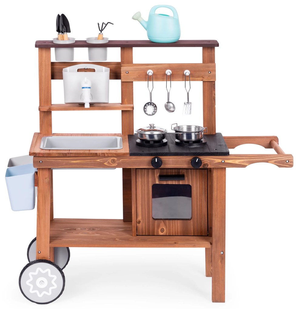 Detská blátová kuchynka z jedľového dreva ECOTOYS