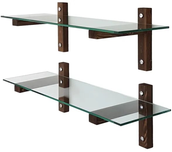 SADA 2x Nástenná polica 25x85 cm borovica/číra