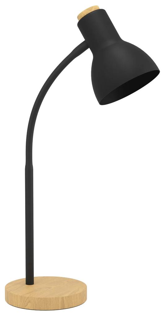 EGLO VERADAL Stolná lampa v škandinávskom štýle, 1xE27, 40W, čierna