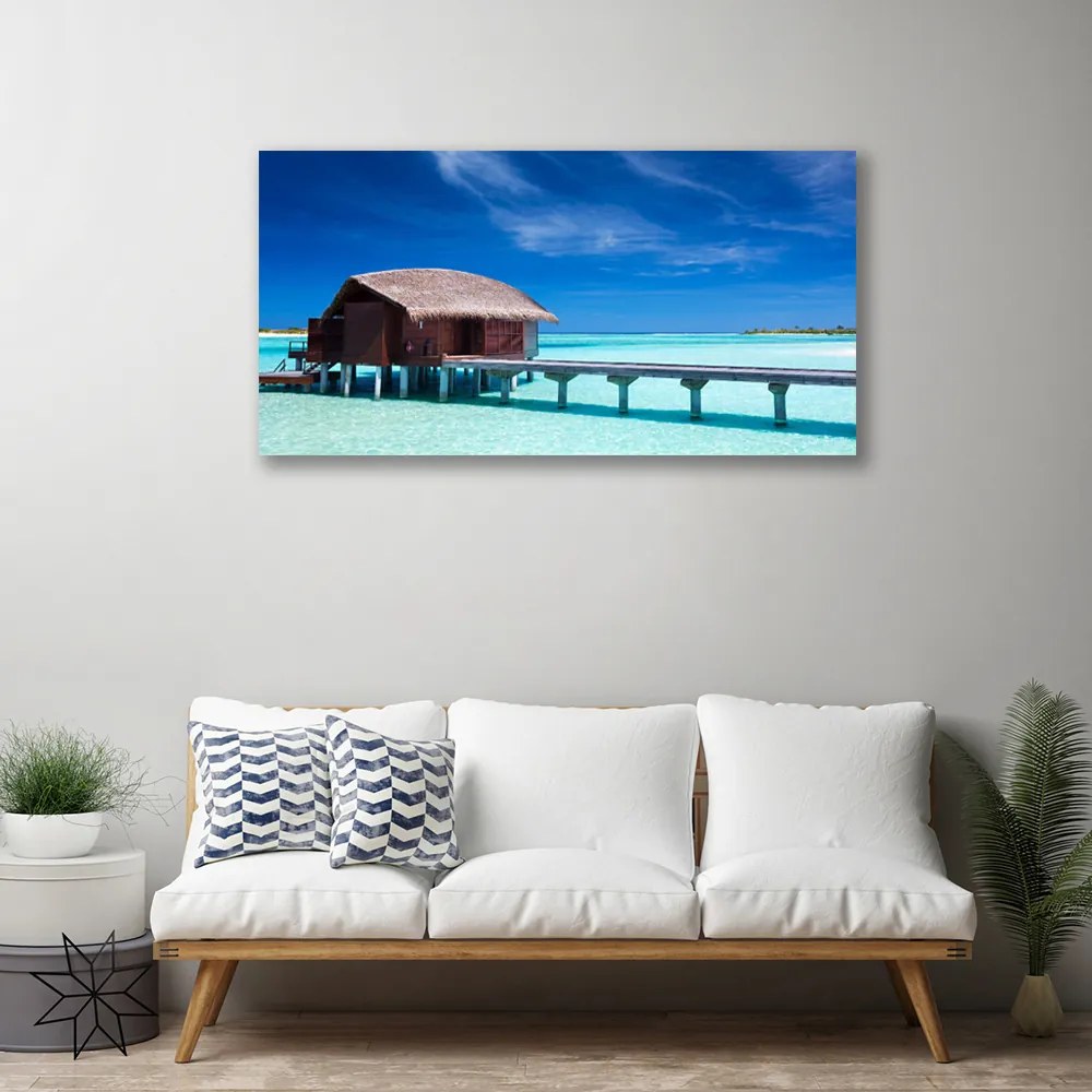 Obraz na plátne More pláž dom architektúra 120x60 cm