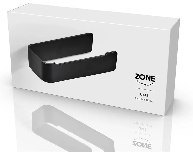Čierny nástenný kovový držiak na toaletný papier Ume – Zone