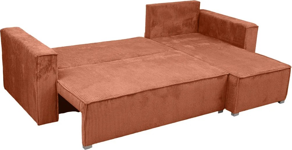 Terakotová rohová pohovka SMART COSARO, obojstranná + 2 vankúšiky ZDARMA