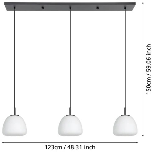 Eglo 390202 - Luster na lanku BALMES 3xE27/40W/230V
