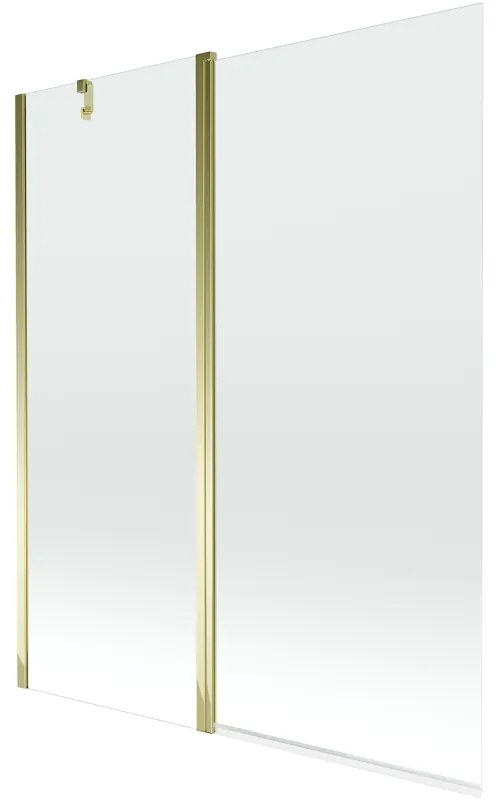 Mexen Flip, vaňová zástena 1-krídlová 140 x 150 cm, otočné krídlo, 6 mm číre sklo, zlatý profil, 894-140-101-50-00