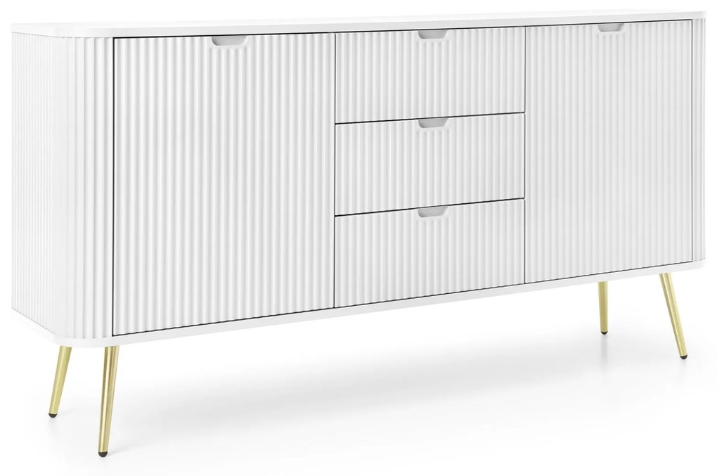 Komoda Zova 168 cm biela/zlatá