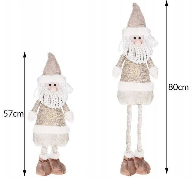 SPRINGOS Vianočný Santa Claus 80 cm, béžovo-hnedý