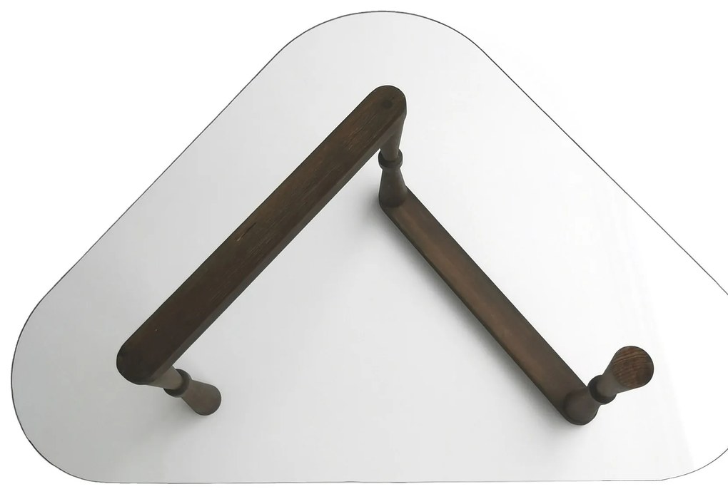 Konferenčný stolík Cam Orta Sepha z masívu orech/tvrdené číre sklo