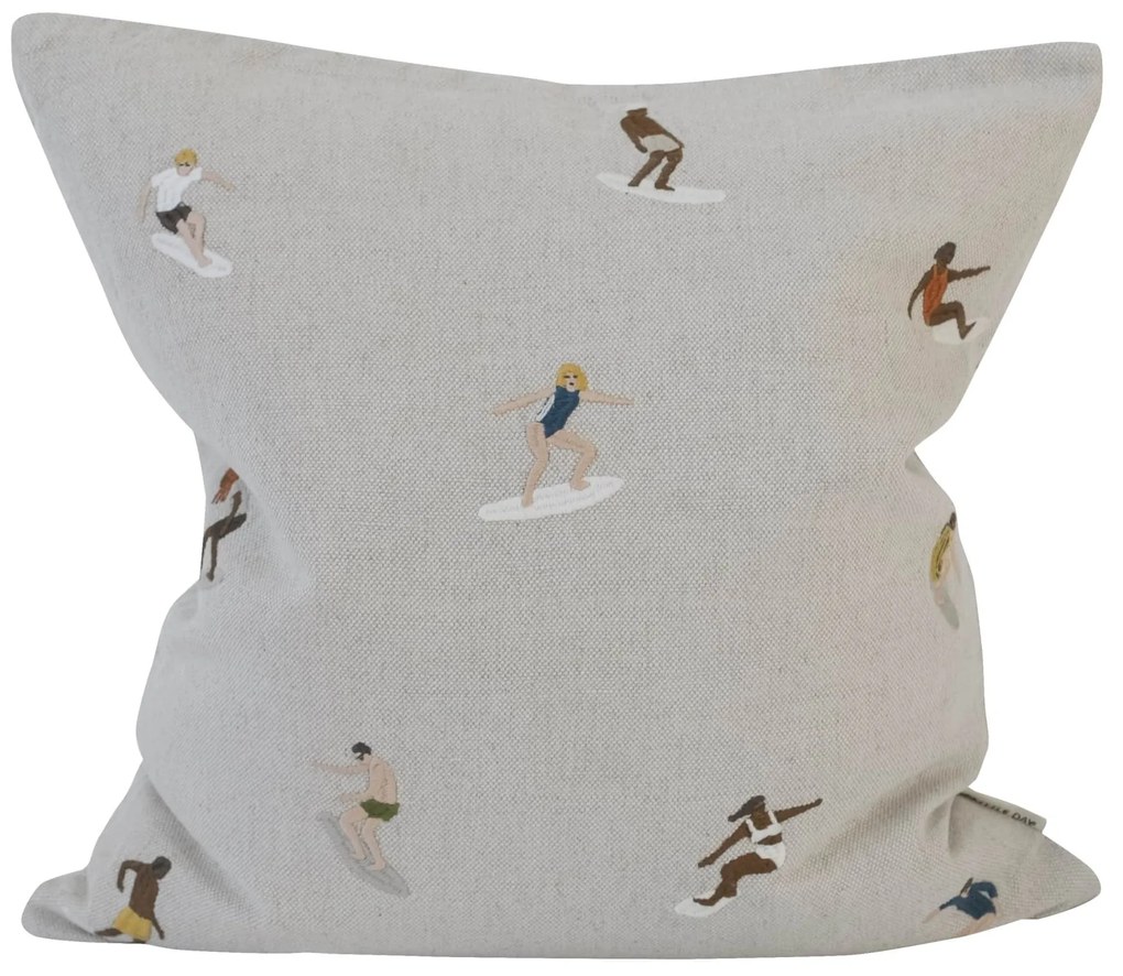 Fine Little Day Ľanová obliečka na vankúš Surfers Embroidered 48 x 48 cm