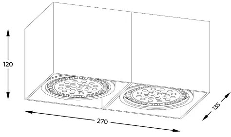 Zuma Line ACGU10-117-N - Bodové svietidlo BOX 2 2xGU10-ES111/15W/230V čierna