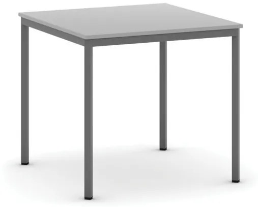 Jedálenský stôl, 800 x 800 mm, doska sivá, podnož tm. sivá