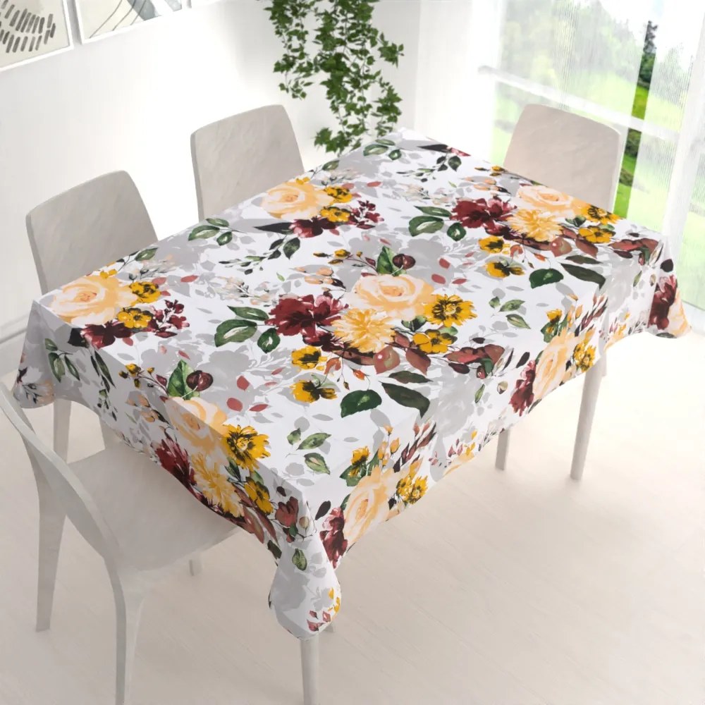 Biante Bavlnený obdĺžnikový obrus Sandra SA-217 Veľké žlté kvety 80x120 cm