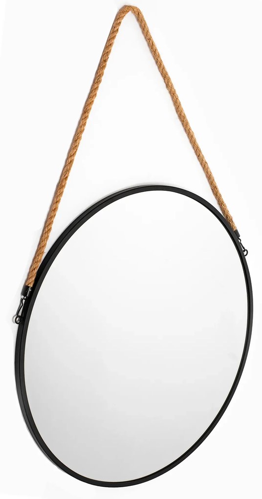 Okrúhle Retro zrkadlo na lane Rozmer zrkadla: priemer 50cm