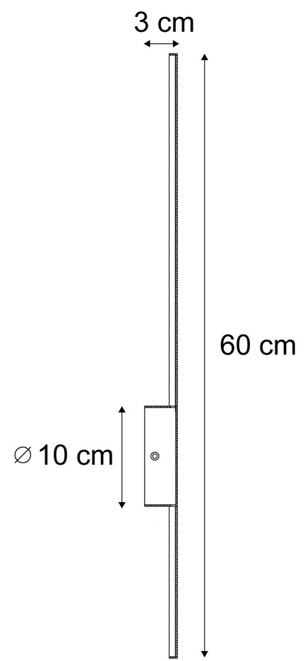 Moderné nástenné svietidlo čierne 60 cm vrátane LED - Clockwise