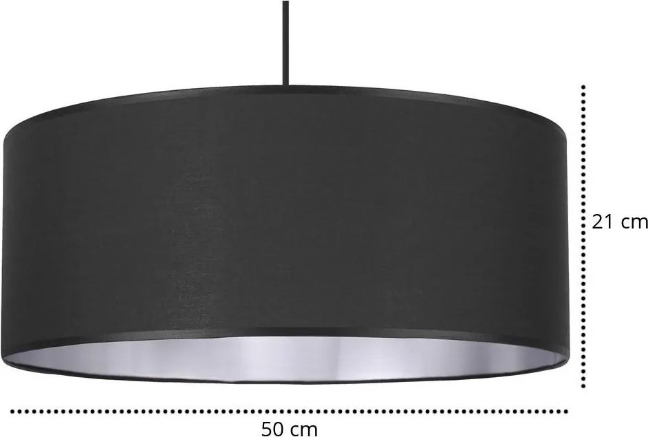 Závesné svietidlo Shade, 1x textilné tienidlo (výber z 2 farieb), (výber z 3 farieb konštrukcie), (fi 50cm), ch