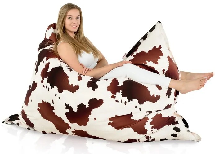 Sedací vak s kravským hnedým motívom – XL/XXL | Štýlový a pohodlný doplnok na oddych Veľkosť: XXL
