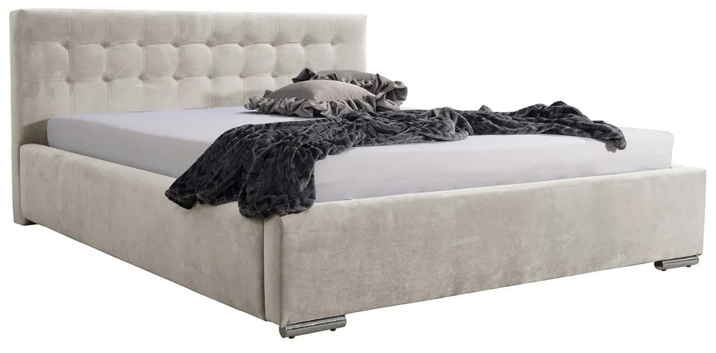 Posteľ PIPER 01 STANDARD 120x200 cm - strieborné nohy Modrá