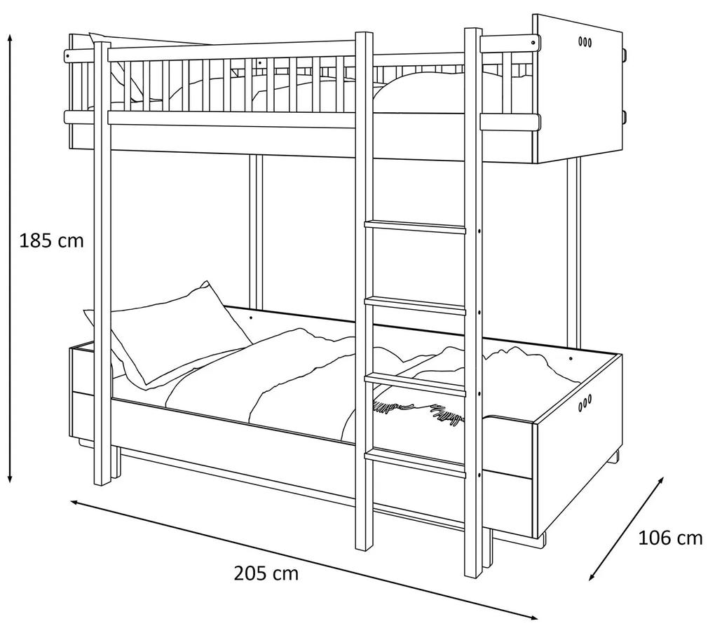 Detská poschodová posteľ SKYLER biela