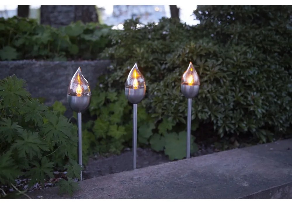 LED zapichovacie vonkajšie svietidlá v súprave 3 ks so solárnym panelom (výška 40 cm) Olympus – Star Trading