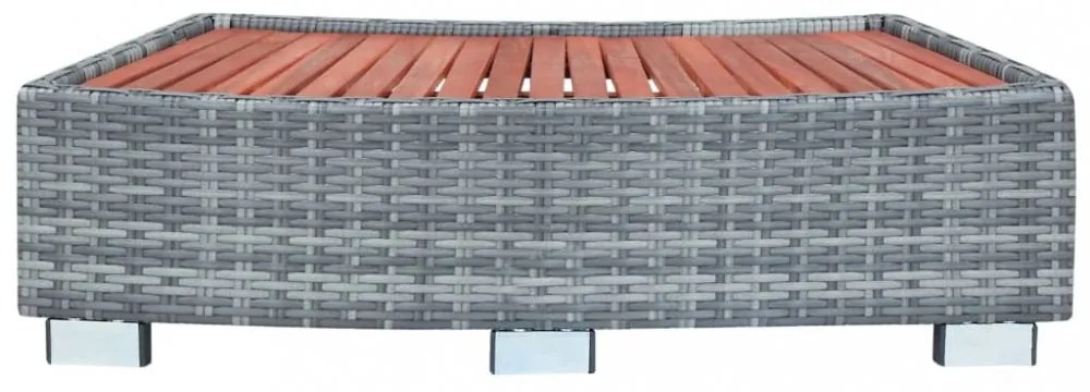 Schodík k vírivke polyratan / eukalyptus Dekorhome