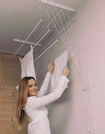 Erga Erga, stropný vešiak na sušenie bielizne 7x120 cm, biela, ERG-SEP-10SUSSUF1207P