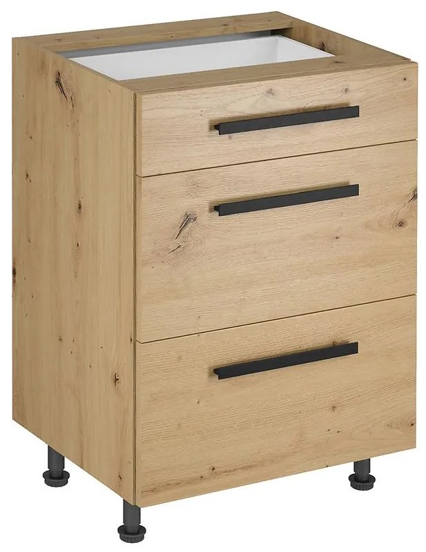 Skrinka do kuchyne Langen d60s3 úchyt dub artisan