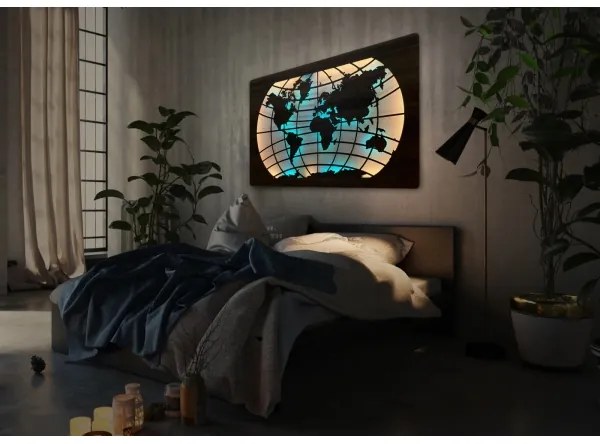 Li-Go 4709/DUB2 - LED RGBW nástenná dekorácia LED/24W/230V 125x74 cm dubová + diaľkový ovládač