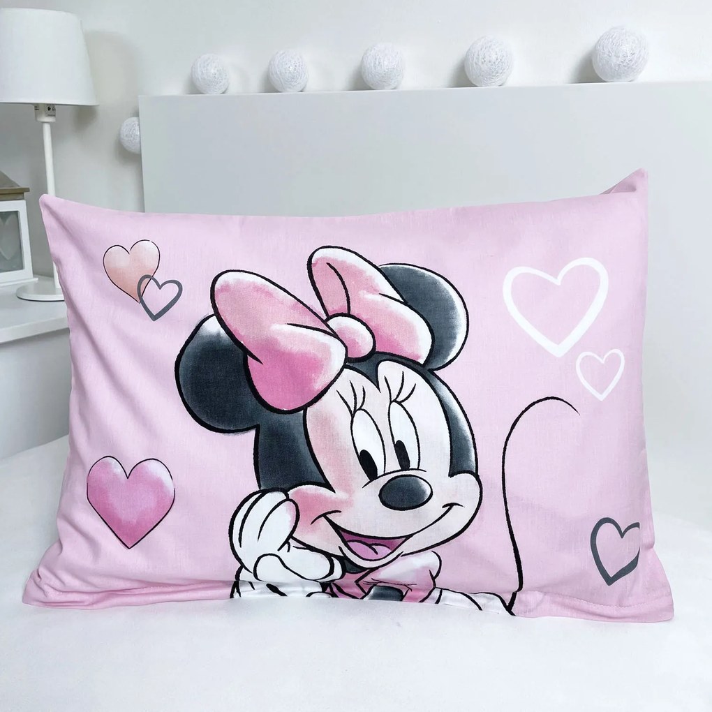 DETSKÉ BAVLNENÉ OBLIEČKY BABY MINNIE 100X135 CM, 1KS 40X60 CM VZOROVANÉ