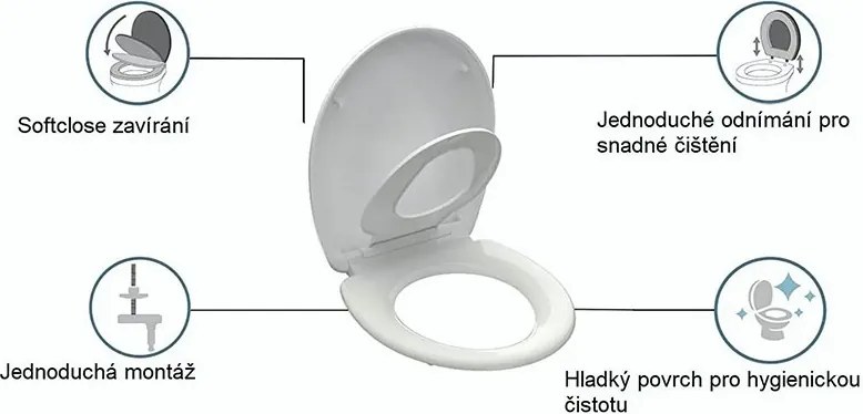 Eisl Sanitär WC sedadlo s detskou vložkou Duroplast Soft Close Family 82940