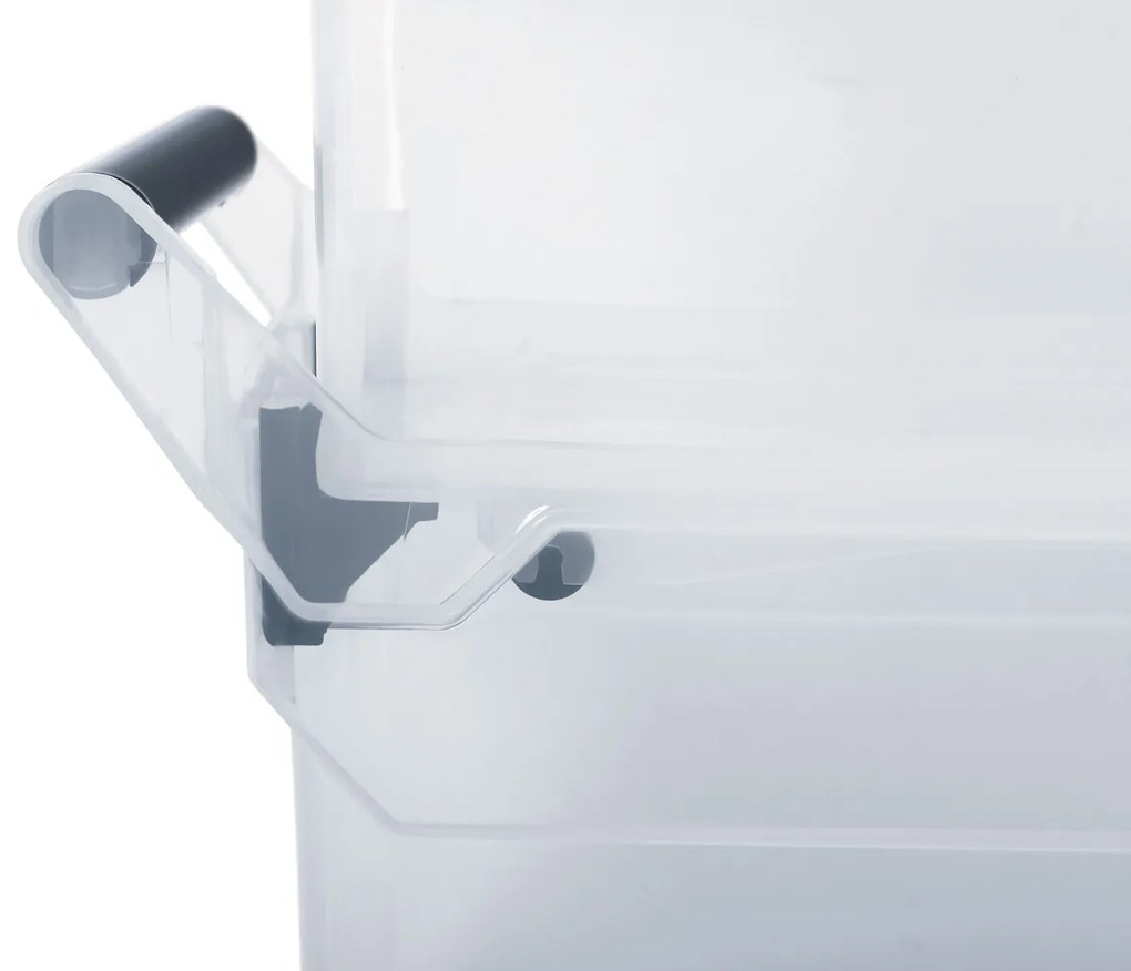 Plastový úložný box na kolieskach NUK6H 49 l - priehľadná