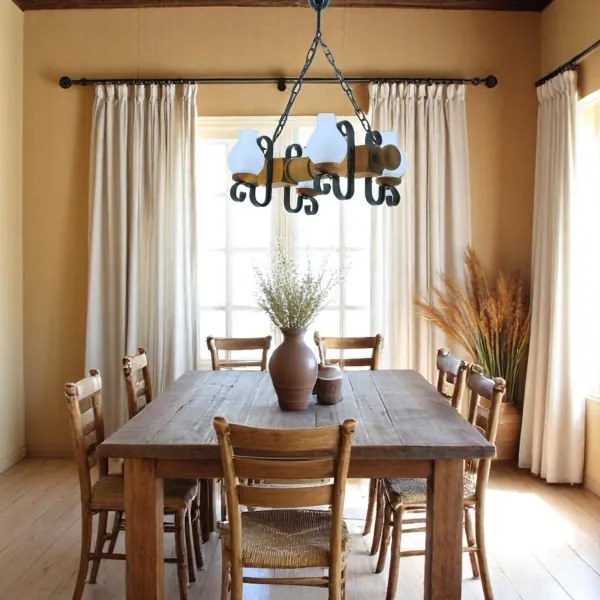 Brilagi - Luster na reťazi RUSTIC 4xE14/40W/230V buk