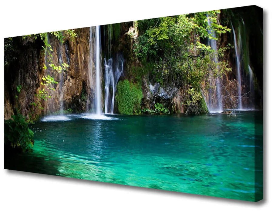 Obraz na plátne Jazero vodopád príroda 125x50 cm
