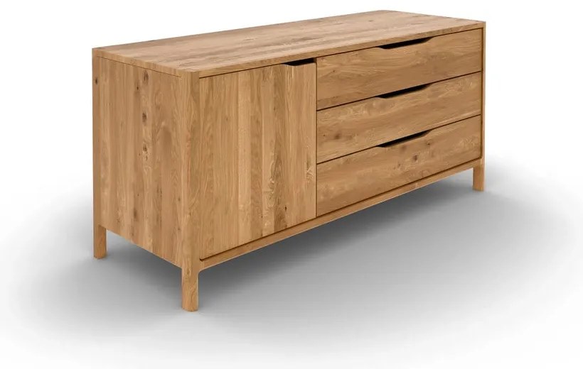 Nízka komoda z dubového dreva v prírodnej farbe 140x64 cm Twig – The Beds