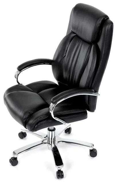 Kancelárske kreslo RYZAR — ekokoža, čierna, nosnosť 150 kg