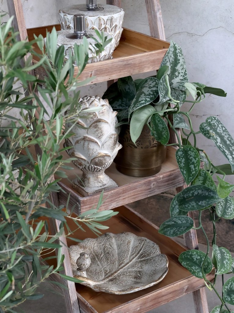 Bielo - zlaté antik cementové krmítko pre vtáčiky Vittel - 31*31*10cm