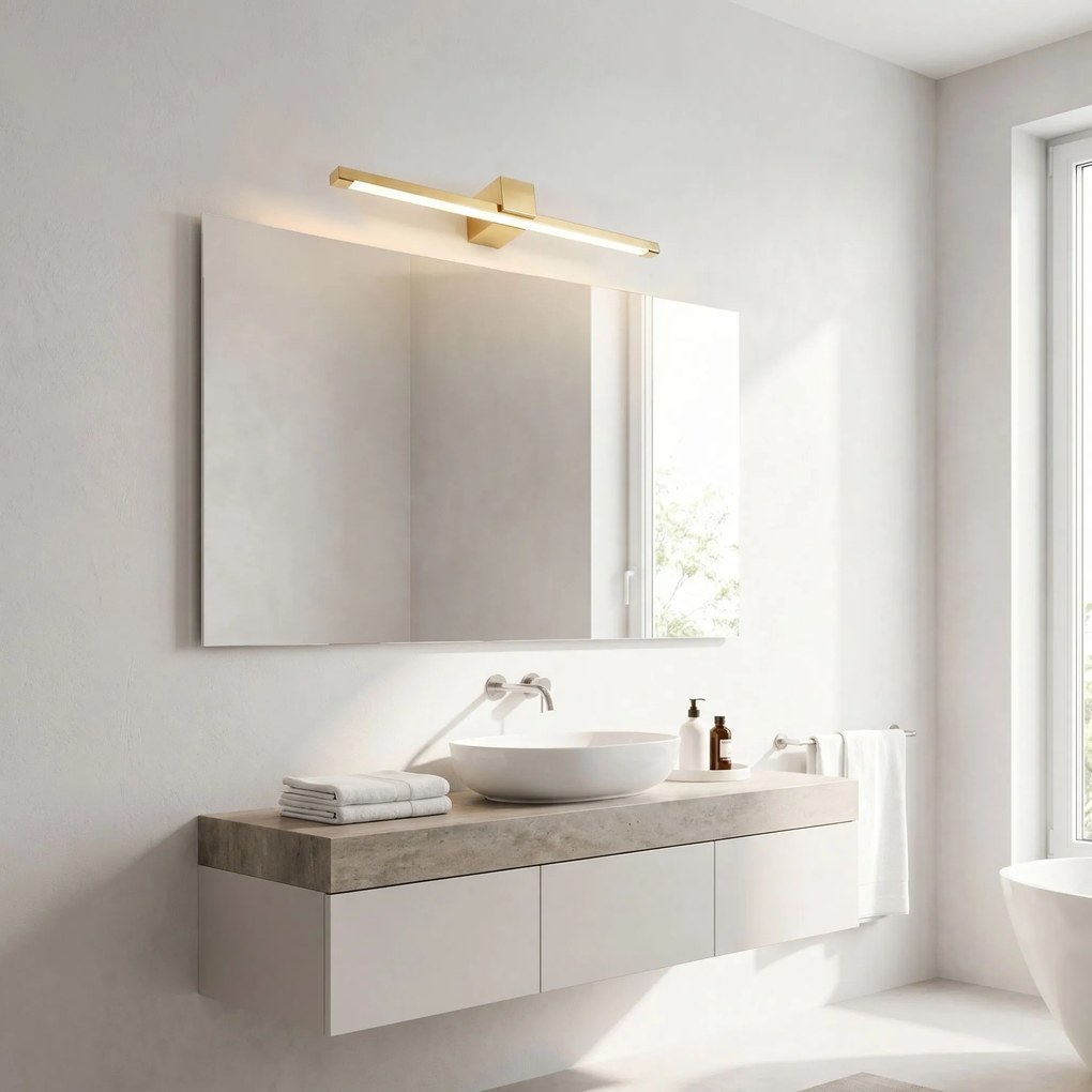 Toolight Toolight, LED kúpeľňové nástenné svietidlo 60cm, 12W, 1500lm, SWE044-1W, zlatá lesklá, OSW-20144