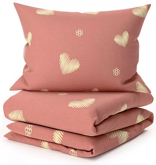 Obliečky z mikrovlákna ORANGE HEART, ružové Rozmer obliečky: 70 x 90 cm | 140 x 200 cm