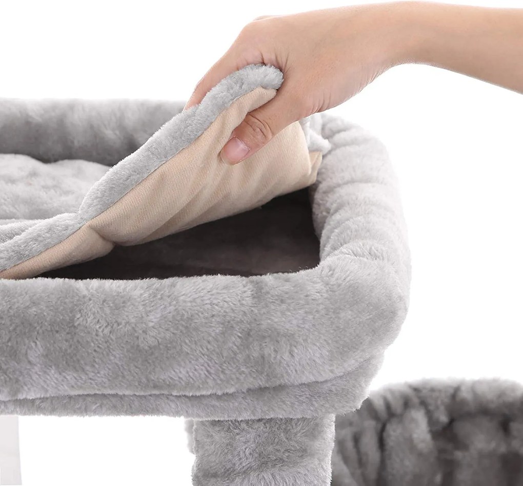 Mačací strom, škrabadlo, výška 120 cm, svetlošedý