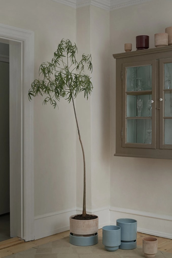 Obal na kvetináč Hoff glazúrovaný 21 cm svetlomodro-sivý