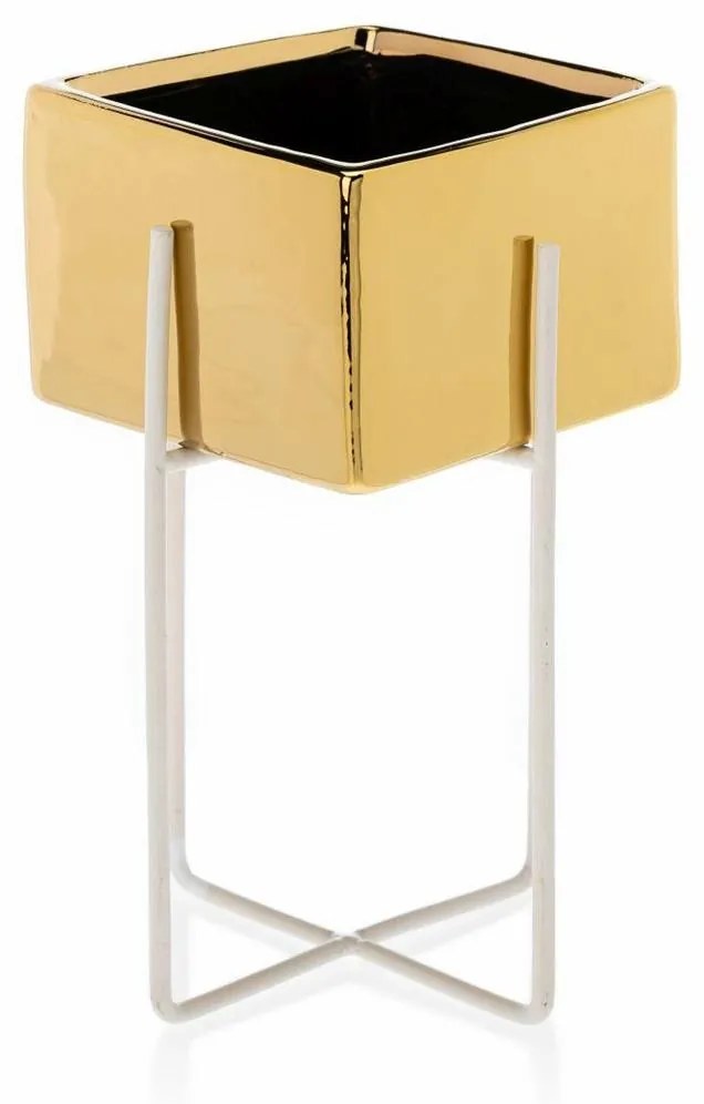 Kvetináč na stojane MIZU 21 cm zlatý