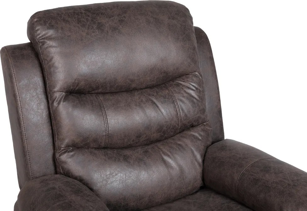 Relaxačné polohovacie TV kreslo HAVEN — látka, hnedá, nosnosť 130 kg