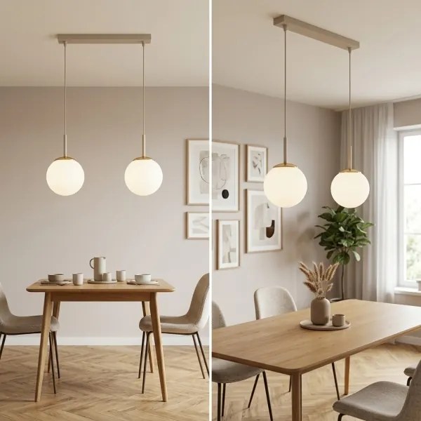 Brilagi - Závesný luster na lanku MILO 2xE27/60W/230V béžová/zlatá