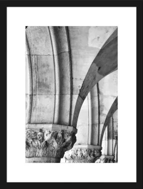 Rámovaný obraz Staroveká architektúra, čiernobiely%
