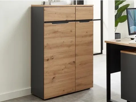 Úložná skrinka Memphis, 75 cm, dub artisan/grafit%