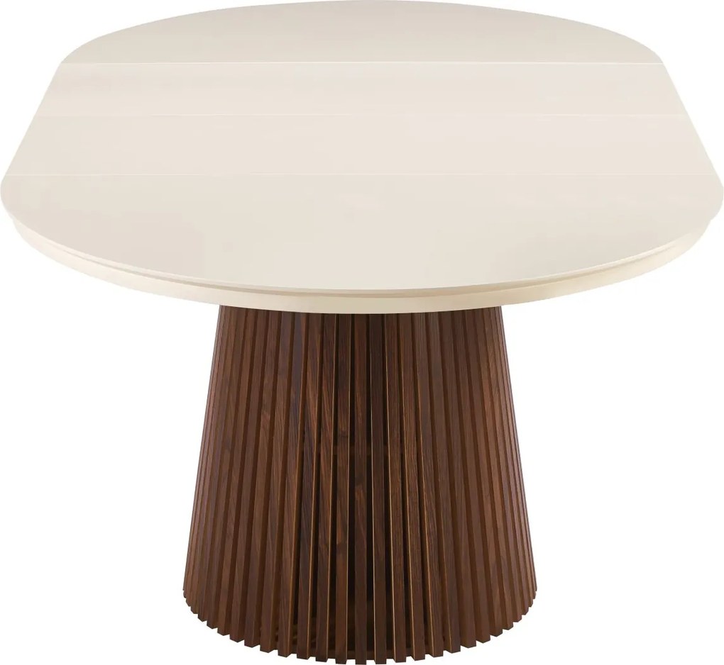Vintino Jedálenský stôl NEVIO 120–160–200 × 120 cm – kašmír / orech